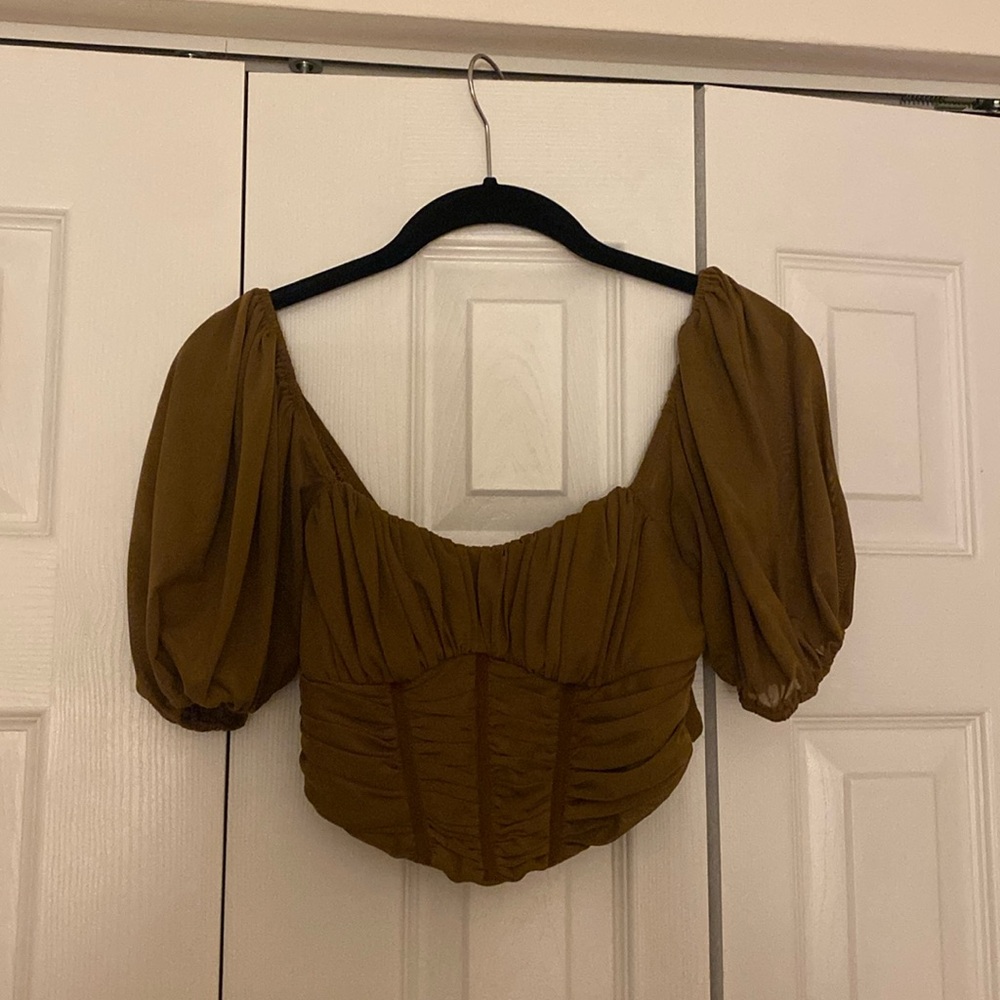 Princess Polly Chocolate Brown Corset Top Size 4